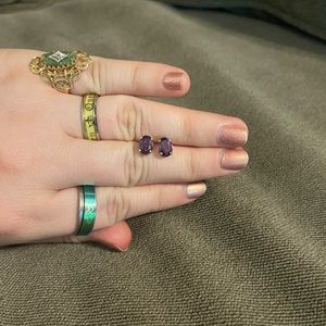 14 Karat gold amethyst stud earrings!